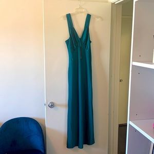 House of Harlow Teal Blue Maxi Silk Dress NWT